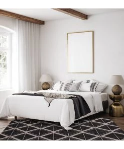 Ecarpetgallery Black Gray Geometric Indoor/ Outdoor Soft Rug All Area Rugs And Runners