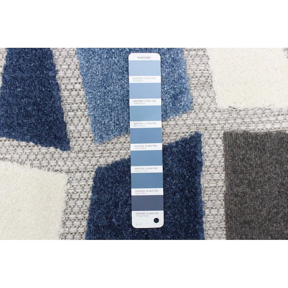 Ecarpetgallery Ivory Blue Indoor/ Outdoor Rug 7 Ecarpetgallery Ivory Blue Indoor/ Outdoor Rug