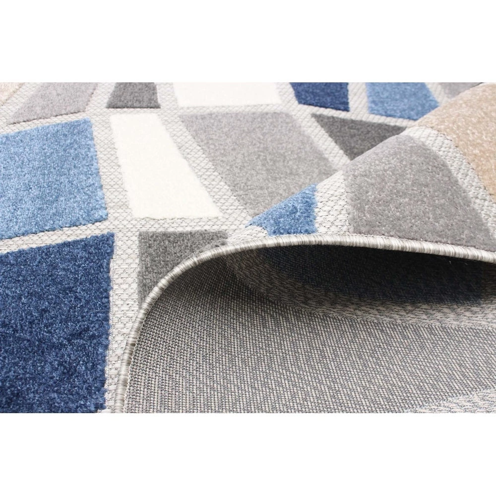 Ecarpetgallery Ivory Blue Indoor/ Outdoor Rug 8 Ecarpetgallery Ivory Blue Indoor/ Outdoor Rug
