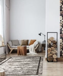 Ecarpetgallery All Area Rugs And Runners Modern Ivory Grey Border Soft Shag Area Rug