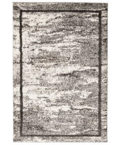 Ecarpetgallery All Area Rugs And Runners Modern Ivory Grey Border Soft Shag Area Rug
