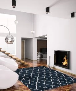 Ecarpetgallery All Area Rugs And Runners Navy White Trellis Macy Modern & Contemporary Soft Rug