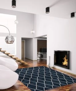 Ecarpetgallery All Area Rugs And Runners Navy White Trellis Macy Modern & Contemporary Soft Rug