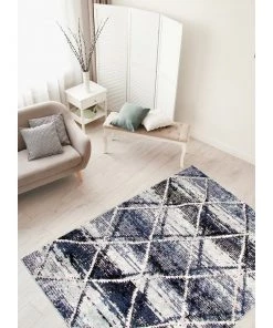 Ecarpetgallery Abstract Blue Grey Moroccan Soft Rug