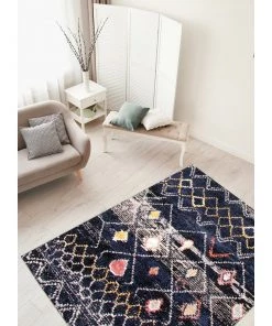 Ecarpetgallery All Area Rugs And Runners Diamond Pattern Navy Classic Soft Rug