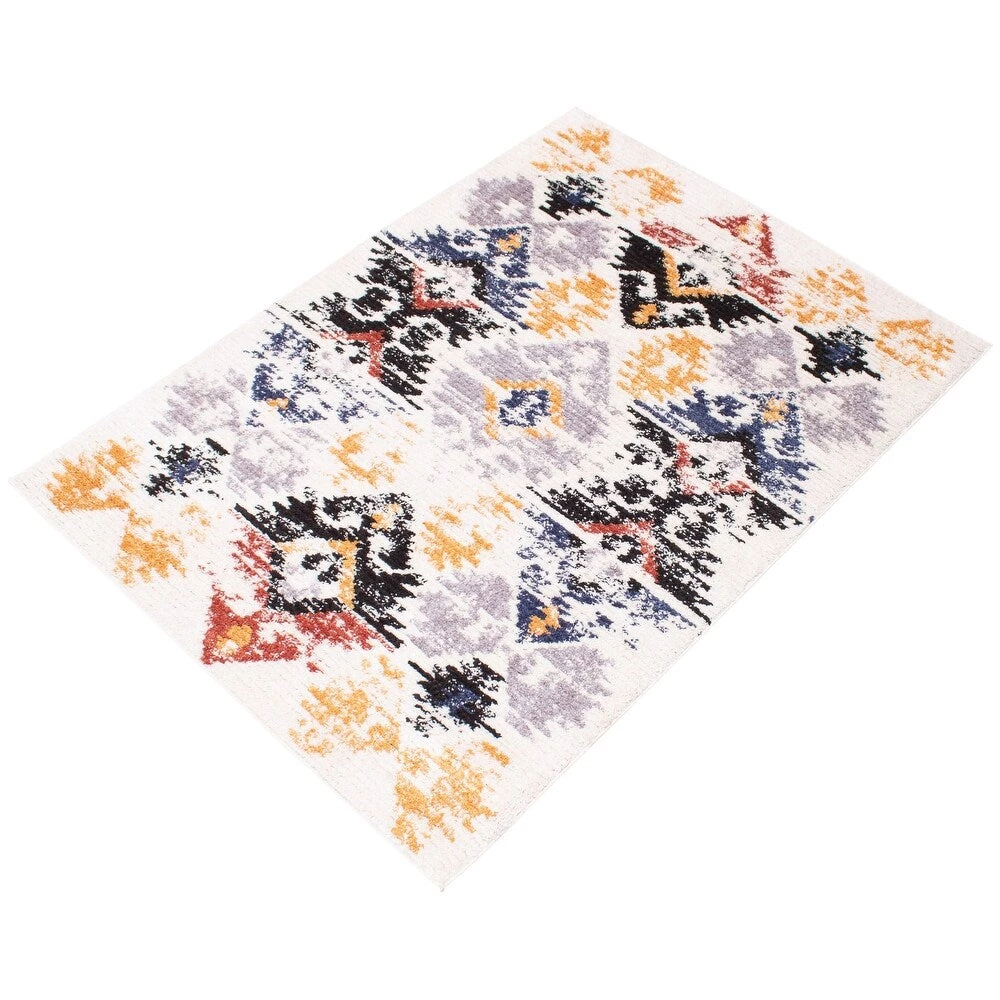 Ecarpetgallery All Area Rugs And Runners White Multi Damask Kashkuli Modern & Contemporary Soft Rug 4 Ecarpetgallery All Area Rugs And Runners White Multi Damask Kashkuli Modern & Contemporary Soft Rug