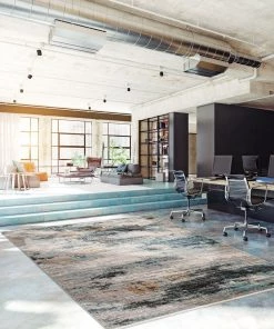 Ecarpetgallery Abstract Modern Blue Multi Contemporary Soft Rug All Area Rugs And Runners