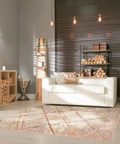 Ecarpetgallery All Area Rugs And Runners Abstract Copper Ivory Modern & Contemporary Soft Rug