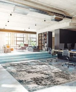 Ecarpetgallery Blue Modern Contemporary Soft Rug