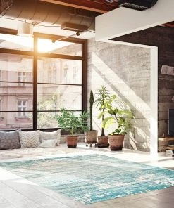 Ecarpetgallery Teal Blue Leela Modern & Contemporary Soft Rug All Area Rugs And Runners