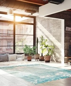 Ecarpetgallery All Area Rugs And Runners Abstract Teal Blue Modern Contemporary Soft Rug