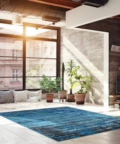 Ecarpetgallery All Area Rugs And Runners Vintage Distressed Blue Soft Rug