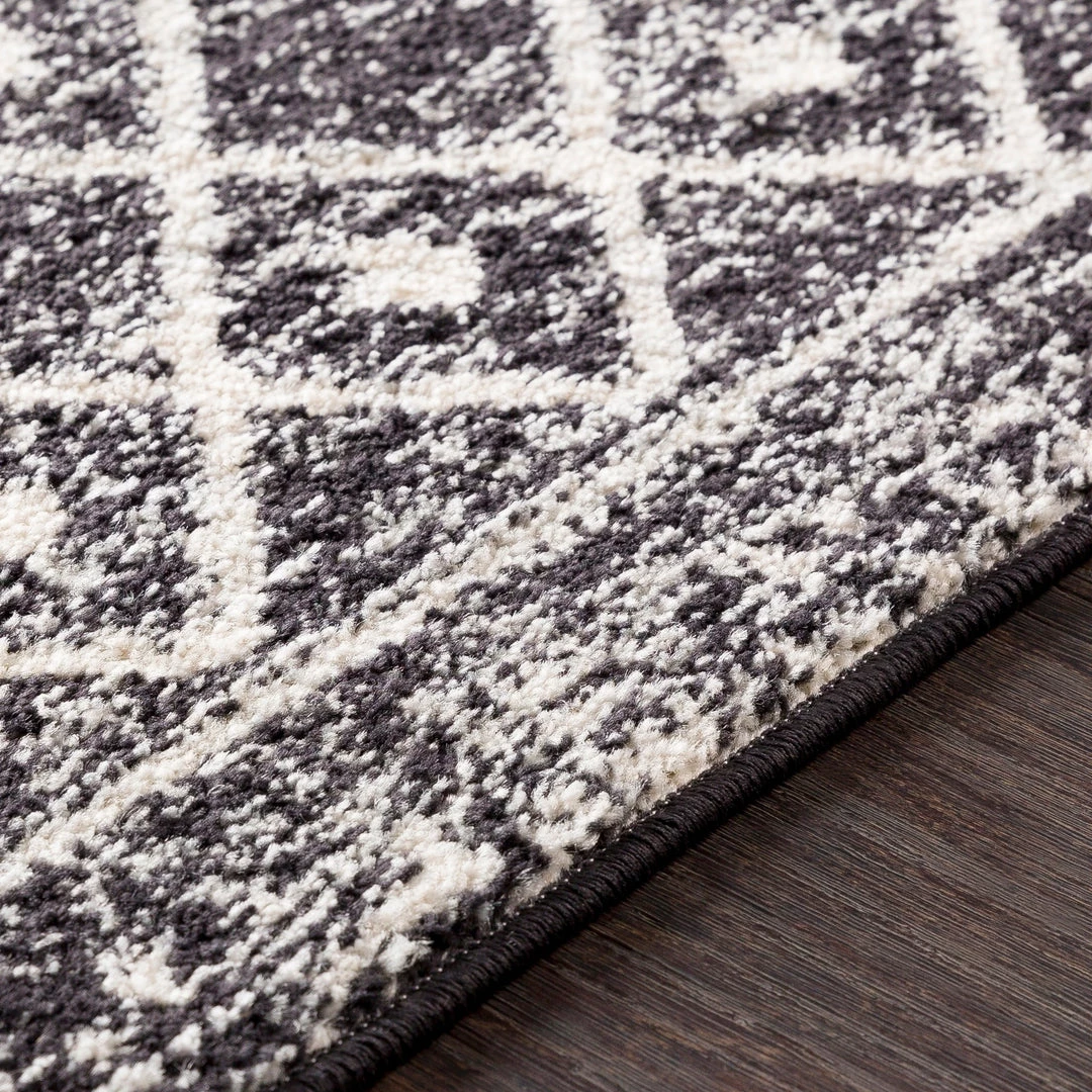 Edie Black & White Bohemian Distressed Geometric Black White Area Rug 4 Edie Black & White Bohemian Distressed Geometric Black White Area Rug