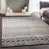 Edie Black & White Bohemian Distressed Geometric Black White Area Rug