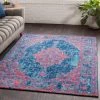 Ellie Pink Distressed Oriental Area Distressed Vintage Pink Blue Area Rugs All Area Rugs And Runners