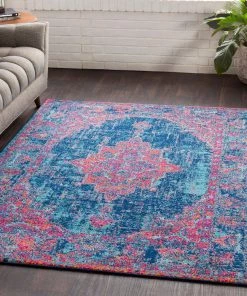 Ellie Pink Distressed Oriental Area Distressed Vintage Pink Blue Area Rugs All Area Rugs And Runners