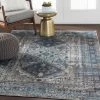 Evry Oriental Distressed Persian Pattern Sky Blue Light Gray Soft Area Rug