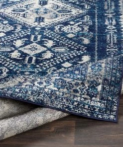 Evry Distressed Persian Pattern Navy Blue Gray Soft Area Rug All Area Rugs And Runners
