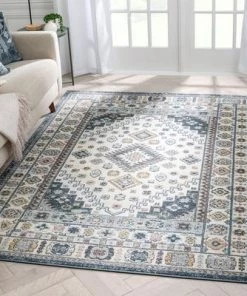 Modern Rugs And Decor All Area Rugs And Runners Aryn Vintage Tribal Medallion Floral Blue Rug
