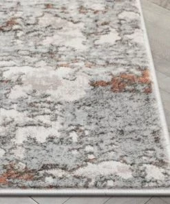 Well Woven Modern Abstract Distressed Grey Blush Glam Soft Area Rug