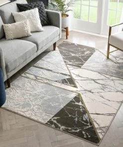 Well Woven Geometric Marble Pattern Grey Glam Soft Area Rug All Area Rugs And Runners