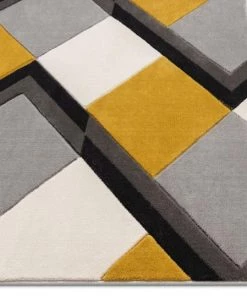 Well Woven Nora Gold Modern Geometric Stripes 3D Textured Rug