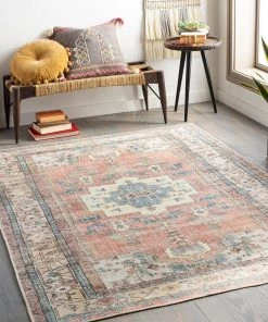 Artistic Weavers Vintage Medallion Printed Machine Washable Area Soft Rug All Area Rugs And Runners