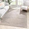 Well Woven Tribal Diamond Medallion Pattern Beige Looped Pile Soft Area Rug All Area Rugs And Runners