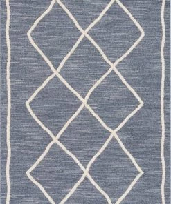 Well Woven Moroccan Lattice Trellis Blue Looped Pile Soft Area Rug All Area Rugs And Runners
