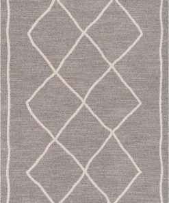 Well Woven Moroccan Lattice Trellis Taupe Looped Pile Soft Area Rug