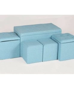 Modern Rugs And Decor 5 Piece Cloth Tufted Storage Ottoman