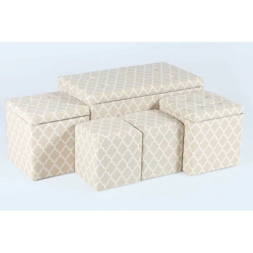 Modern Rugs And Decor 5 Piece Cloth Tufted Storage Ottoman 7 Modern Rugs And Decor 5 Piece Cloth Tufted Storage Ottoman