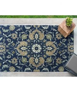 Bombay Hand-Tufted Polyester Foist Navy Soft Area Rug