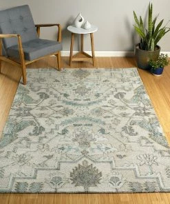 Bombay Hand Tufted Polyester Foist Soft Area Rug Silver