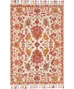 Alexander Home Sahara Botanical Berry Hand-Hooked Wool Area Rug