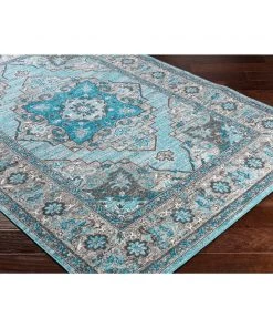 Haute Hali Blue Traditional Traditional Medallion Blue Gray Area Rug