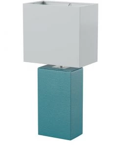 Modern Rugs And Decor Home Décor Leather Base 21 Inch Table Lamp - Multiple Colors