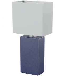 Modern Rugs And Decor Home Décor Leather Base 21 Inch Table Lamp - Multiple Colors