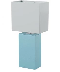 Modern Rugs And Decor Home Décor Leather Base 21 Inch Table Lamp - Multiple Colors