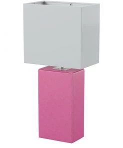 Modern Rugs And Decor Home Décor Leather Base 21 Inch Table Lamp - Multiple Colors