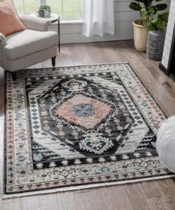 WW Julita Vintage Bohemian Aztec Tribal Black Rug All Area Rugs And Runners