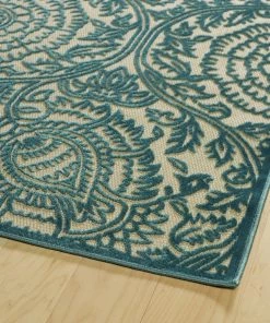 Bombay All Area Rugs And Runners Paisley Floral Indoor/ Outdoor Area Rug - Blue, Green, Red