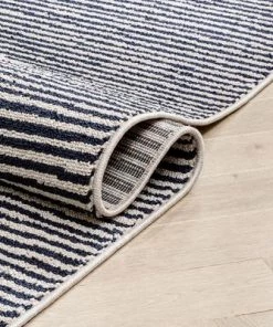 Well Woven Zipped Tribal Aztec Geometric Ivory & Navy Blue Kilim-Style Rug All Area Rugs And Runners