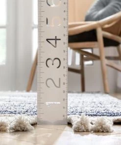 Well Woven Zipped Tribal Aztec Geometric Ivory & Navy Blue Kilim-Style Rug All Area Rugs And Runners