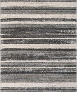 Well Woven Contemporary Stripes Grey Soft Area Rug
