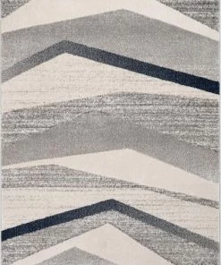 Well Woven Modern Geometric Distressed Grey / Blue Rug All Area Rugs And Runners