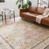 Modern Rugs And Decor Leanne Aztec Distressed Printed Area Rug - Gold/Blush All Area Rugs And Runners