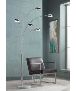 Modern Rugs And Decor Modern/ Geometric Rugs Possini Euro Infini 5-Light Modern Arc Floor Lamp With Marble Base