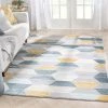 Ww All Area Rugs And Runners Maddox Blue Modern Geometric Rug