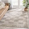 Well Woven All Area Rugs And Runners Tribal Geometric Beige Distressed High-Low Soft Area Rug